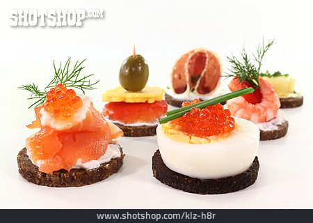 
                Vorspeise, Kaviar, Häppchen, Räucherlachs                   