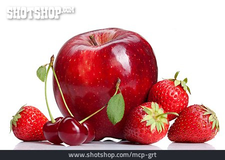 
                Apfel, Erdbeere, Kirsche                   