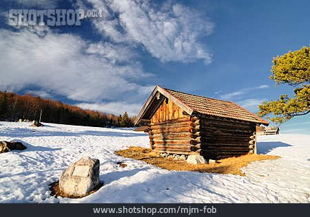 
                Schnee, Hütte, Mittenwald                   