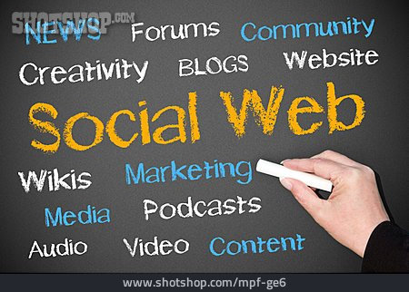 
                Medien, Tafelbild, Social Network, Social Web                   