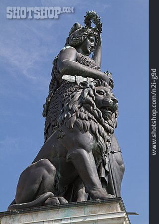 
                Bayerischer Löwe, Patrona Bavaria, Bavaria-statue                   