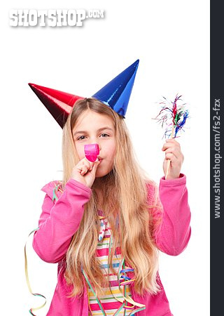 
                Child, Girl, Celebrations, Children Birthday, Noisemaker                   