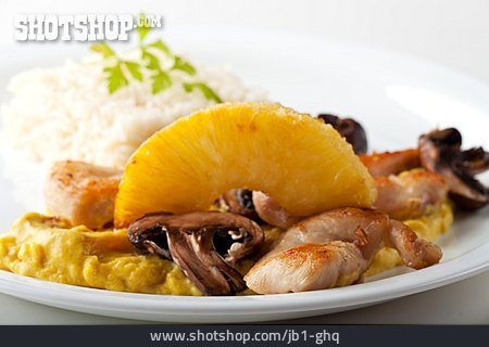 
                Asiatische Küche, Tellergericht, Hähnchencurry                   