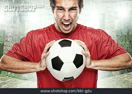 
                Junger Mann, Fußball, Fußballspieler                   