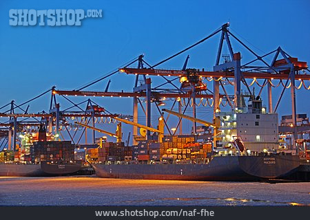 
                Hamburg, Containerschiff, Frachthafen                   