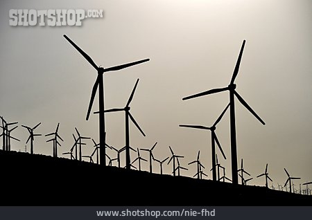 
                Silhouette, Windenergie, Windpark                   