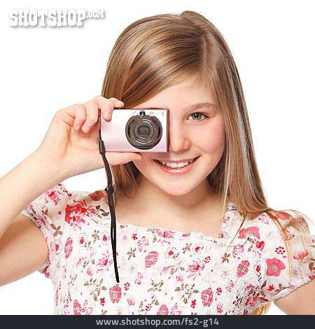 
                Mädchen, Fotoapparat, Fotografieren                   