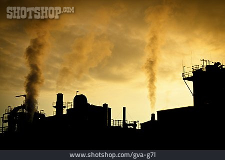 
                Industrie, Industriegebäude, Luftverschmutzung, Industrieabgase                   