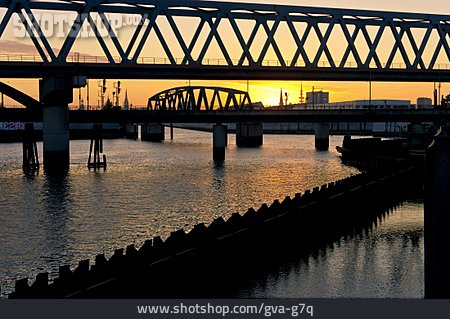 
                Eisenbahnbrücke, Billhafen, Brandshofer Deich, Hamburg-rothenburgsort, Güterumgehungsbahn                   
