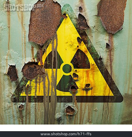 
                Verrostet, Gefahrenschild, Atommüll, Radioaktivität                   