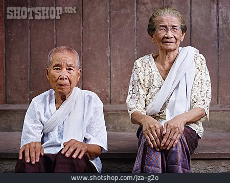 
                Porträt, Kambodscha, Seniorenpaar                   