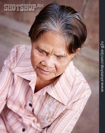 
                Seniorin, Porträt, Kambodschanerin                   