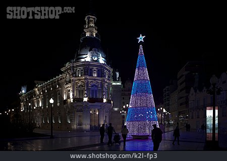 
                Rathaus, Weihnachtsbaum, Cartagena                   