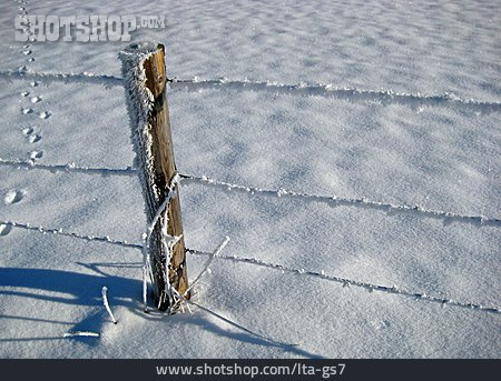 
                Zaun, Schnee, Weidezaun                   