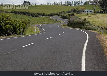 
                Kurve, Neuseeland, Landstraße                   