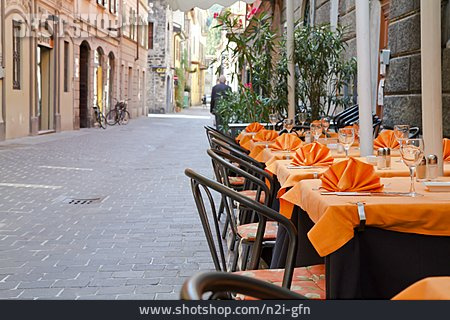 
                Restaurant, Straßencafé, Tessin, Lombardei, Como                   