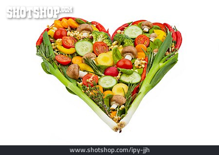 
                Gemüse, Herzform, Geschnitten                   