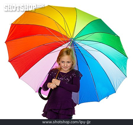 
                Mädchen, Bunt, Regenschirm                   