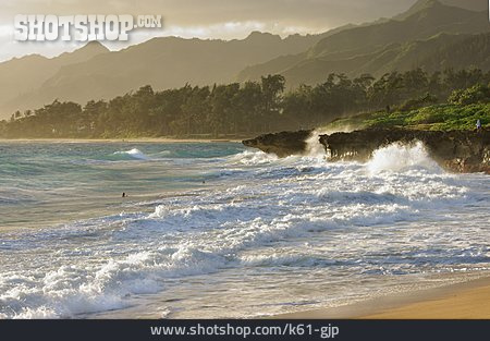 
                Meer, Wellen, Hawaii, Küstenlandschaft                   