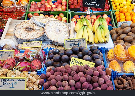 
                Obst, Marktstand, Auslage, Obstmarkt                   