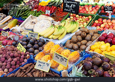 
                Obst, Südfrucht, Obstmarkt, Verkaufsstand                   