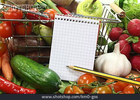 
                Gemüse, Einkaufszettel                   