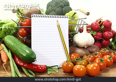 
                Gemüse, Einkauf, Einkaufszettel                   