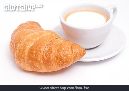 
                Croissant, Milchkaffee, Frühstück, Buttercroissant                   