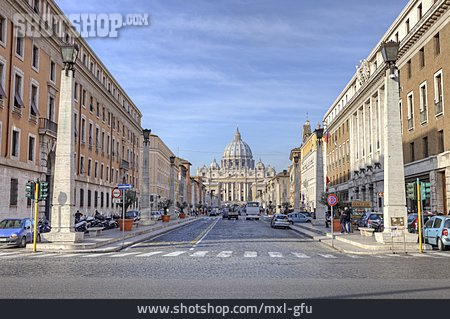 
                Petersdom, Straßenverkehr, Vatikanstadt                   