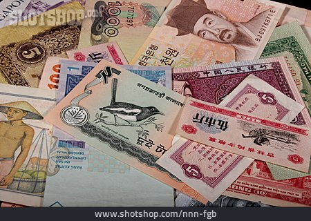 
                Asien, Währung, Banknoten                   