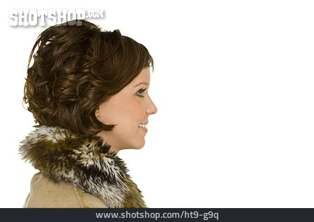 
                Portrait, Junge Frau, Haarstyling                   