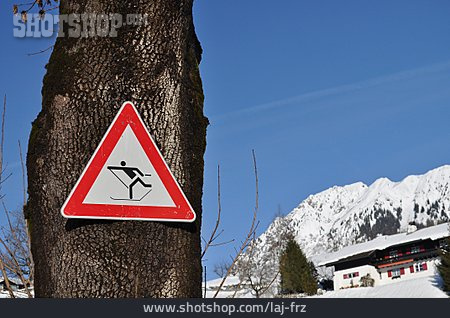 
                Kreuzung, Hinweisschild, Ski, Langlauf                   