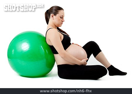 
                Schwangere, Hochschwanger, Hand An Bauch                   