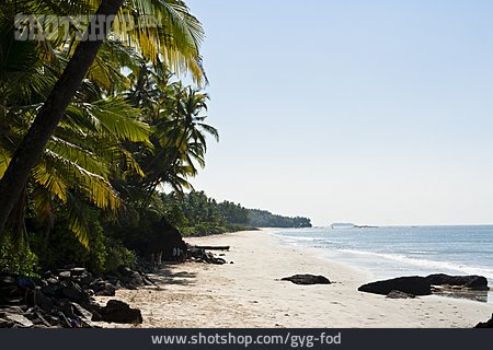 
                Strand, Sandstrand, Kerala, Malabarküste                   