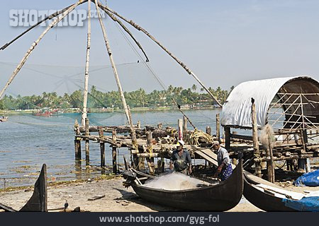 
                Fischernetz, Fischerei, Kochi                   