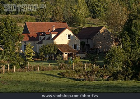 
                Rural Scene, Farm, Burgundy                   