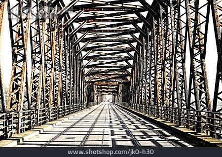 
                Stahlbrücke, Stahlfachwerkbrücke, Stahlfachwerk, Rheinbrücke Wintersdorf                   