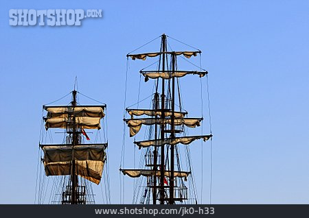 
                Segelschiff, Windjammer, Schiffsmast, Takelage                   