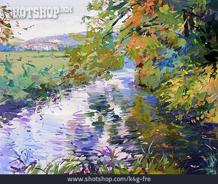 
                Fluss, Gemälde, Acrylmalerei                   