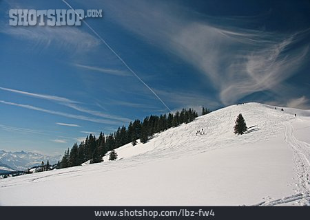 
                Winterlandschaft, Schneespur, Skigebiet                   