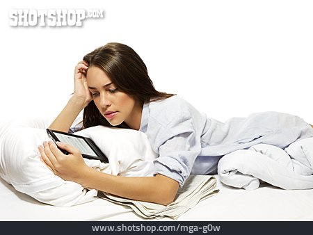 
                Young Woman, Reading, Electronic Book                   