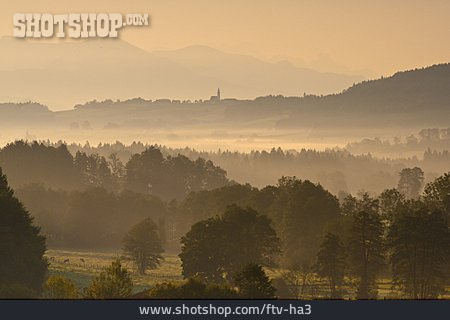 
                Dämmerung, Landschaft, Bayern, Berchtesgadener Land, Ulrichshögl                   