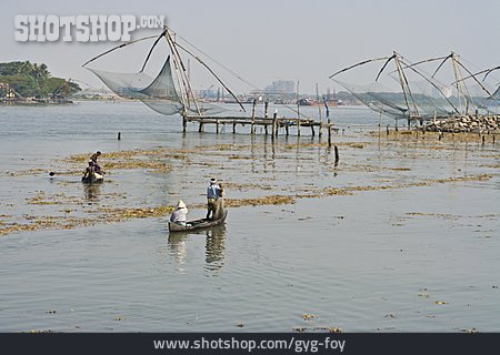 
                Fischernetz, Fischerei, Kochi                   