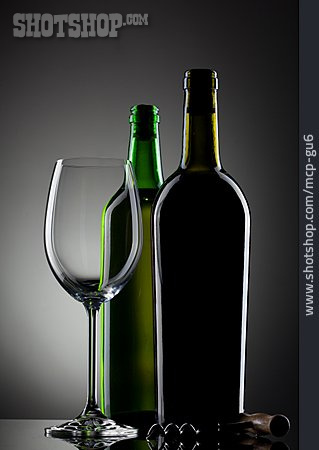 
                Wein, Weinglas, Weinflasche                   