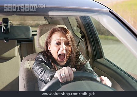 
                Frau, Autofahren, Unfall, Autounfall, Autofahrerin                   