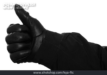 
                Handschuh, Daumen Hoch, Lederhandschuh                   