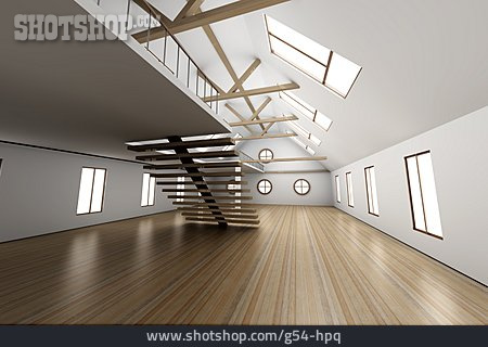 
                Innenarchitektur, Dachgeschoss, Dachwohnung, Apartment                   