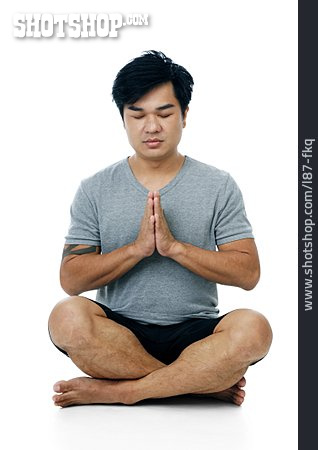 
                Meditation, Yoga, Schneidersitz, Asiate                   