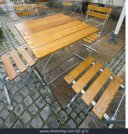 
                Tisch, Wetter, Straßencafé, Regen, Außenmöbel                   