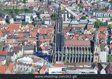 
                Luftaufnahme, Ulmer Münster, Ulm                   